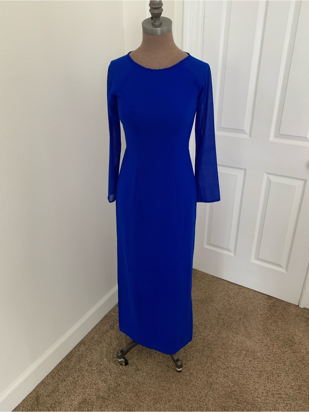 Royal Blue Ao Dai Long Sleeve Maxi Dress
